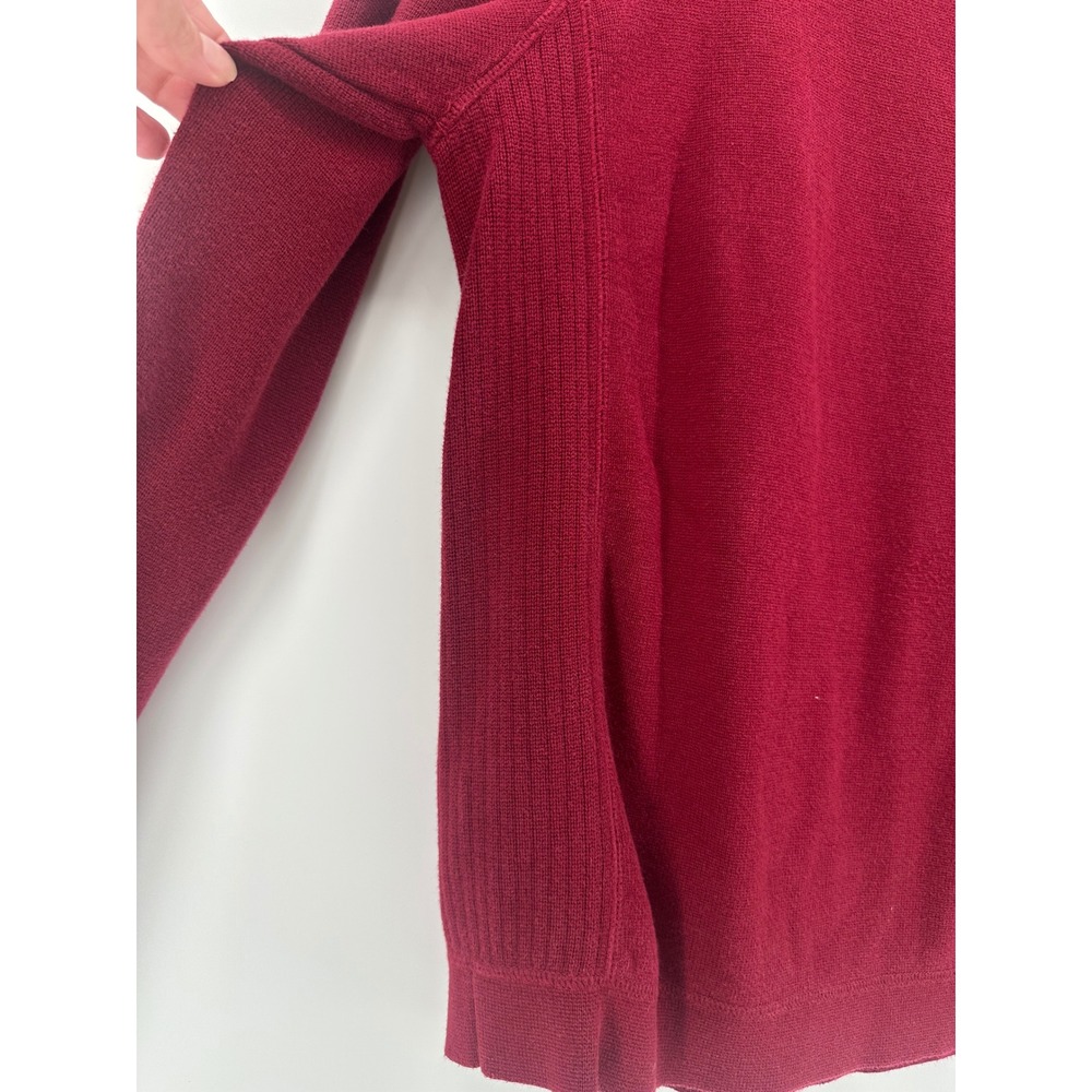 Eddie Bauer Mens Burgundy Red 100% Cotton Crewneck Sweater Size M Made in Japan - Picture 6 of 12